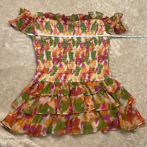 CAROLINE CONSTAS Hydra Floral Off-the-Shoulder Ruffle Top - Picture 8 of 9